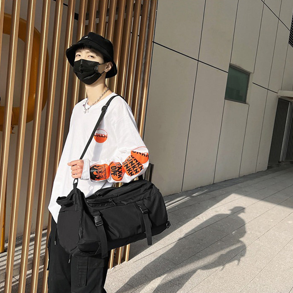 3-in-1 Sports Duffle Bag Travel Backpack Weekender Overnight Bag Black