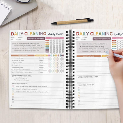 Cleaning Planner Schedule And Checklist Organizer Household Chore Chart Notebook