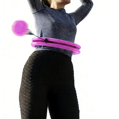 32 Section Weighted Hula Hoop with Massage Rollers-Purple