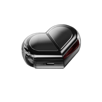 Wireless Bluetooth Earphones with Heart-Shaped Case Black