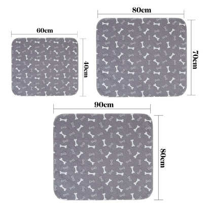 Washable Waterproof Reusable Dog Pee Pads Quick Absorbent Puppy Training Mat-Grey