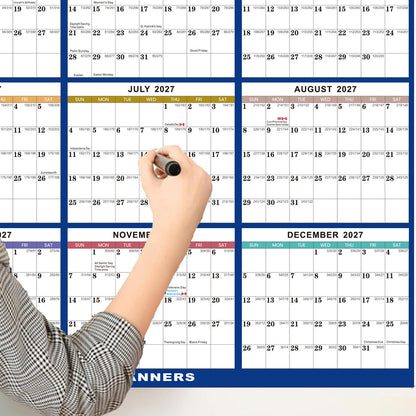2027 Double Sided Dry Erase Wall Planner Calendar
