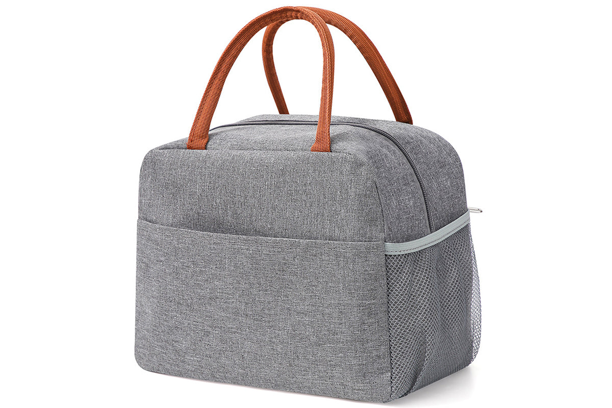 Lunch Bag Oxford Insulated Thermal Cool Food Storage Bag Tote Box Lunch Tote-Gray