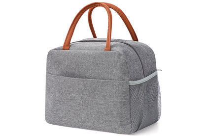 Lunch Bag Oxford Insulated Thermal Cool Food Storage Bag Tote Box Lunch Tote-Gray