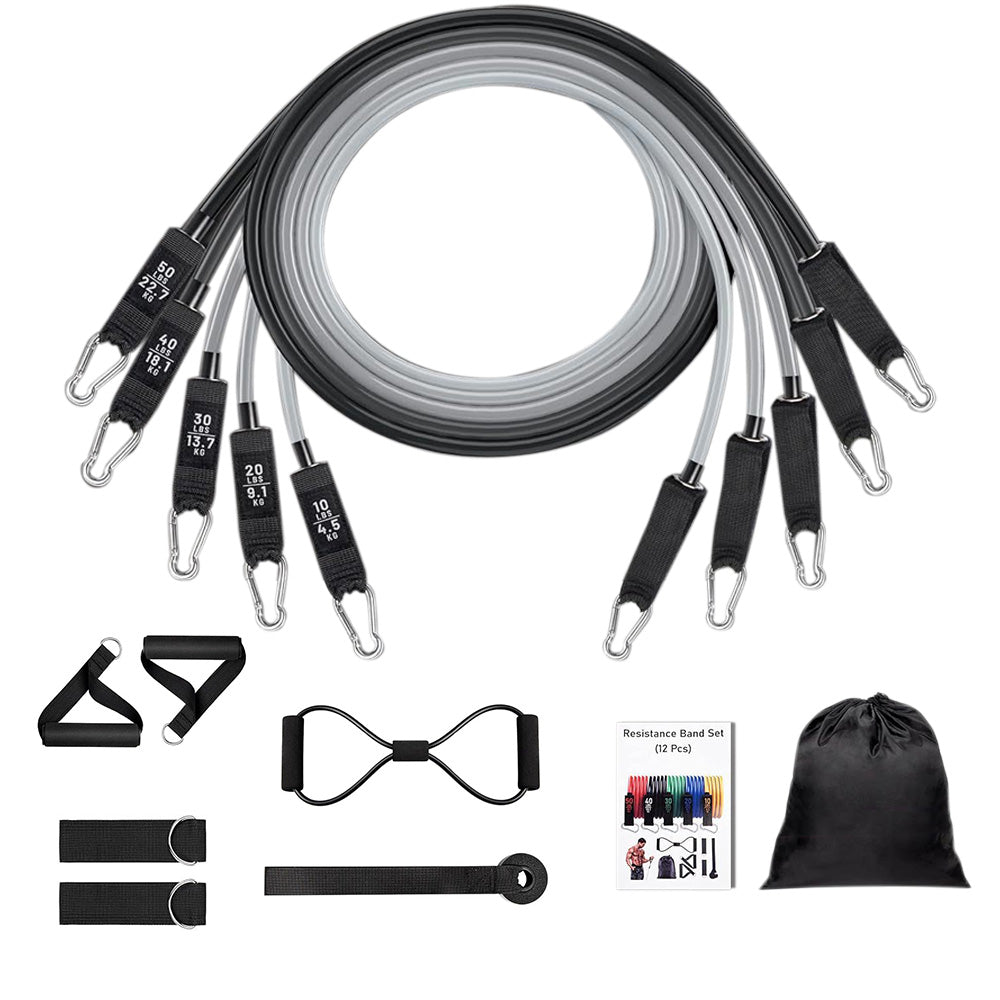 11Pcs Set Versatile Resistance Bands Exercise Fitness Strap for Home Office Traveling Full-Body Workout