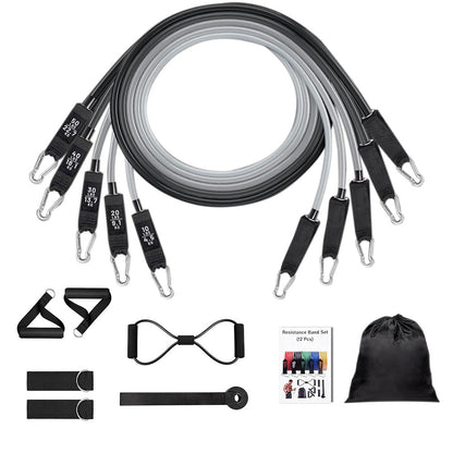 11Pcs Set Versatile Resistance Bands Exercise Fitness Strap for Home Office Traveling Full-Body Workout