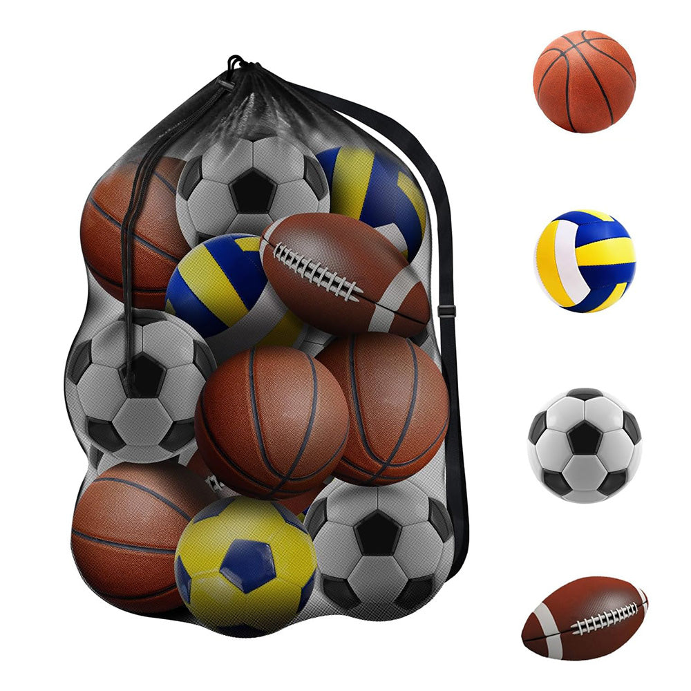 Extra Large Mesh Sports Ball Bag ââ‚?Heavy Duty with Adjustable Strap