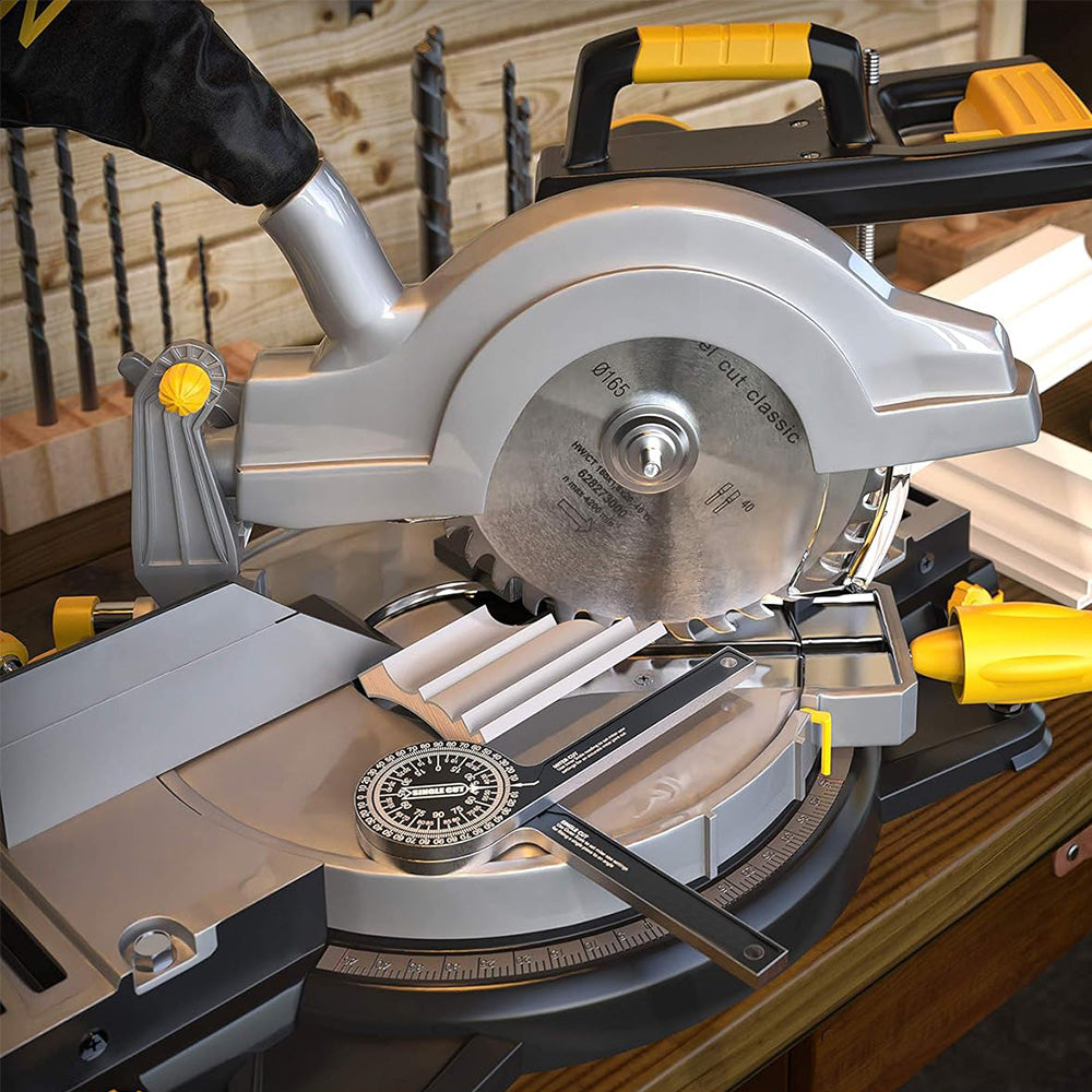 7.28 Inch Aluminum Miter Saw Protractor Angle Finder with Precision Laser Markings