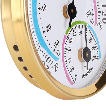 2Pcs 58mm Aluminum Thermometer & Hygrometer Gauge