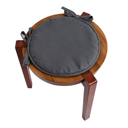 2 Pack Grey Round Sponge Chair Cushions with Ties for Stools - S