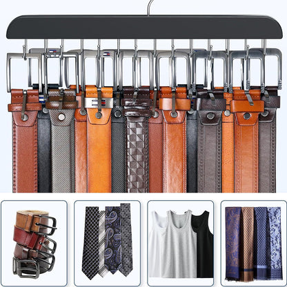 14-Hook Belt Hanger Bra Hanger Tie Storage Holder Rack Space Saving Closet Accessories