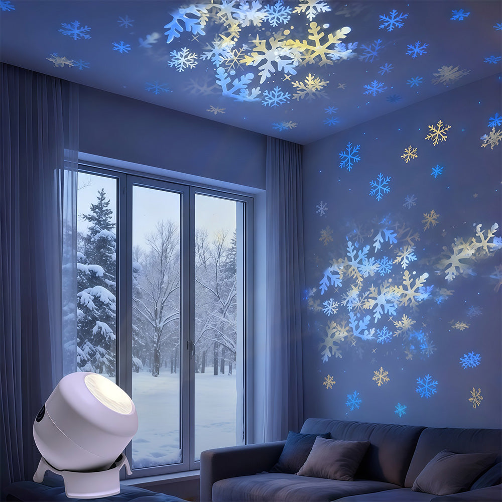 Christmas Projector Night Light USB Rotating Projection Lamp Snowflake
