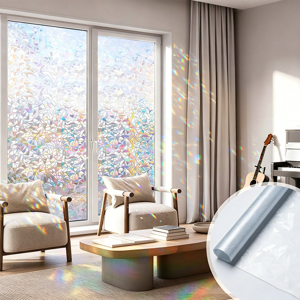 45x200cm  Static Cling Stained Glass Window Film UV Block Window Privacy Film