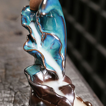 Moon Backflow Incense Holder Ceramic Waterfall Incense Burner For Home Decoration