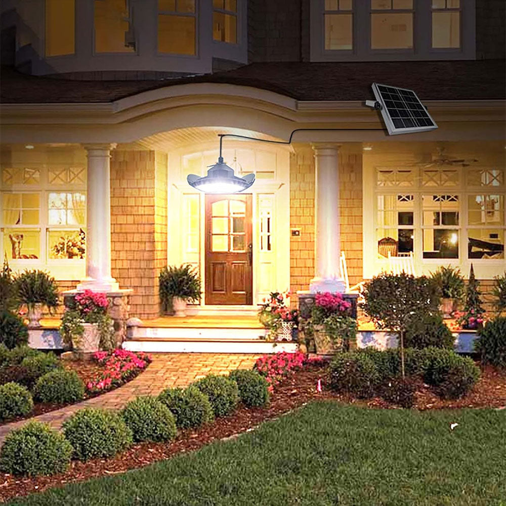 Solar 3 Modes Pendant Lights Dimmable Hanging Light with Remote Control for Barn Gazebo Yard Style 1