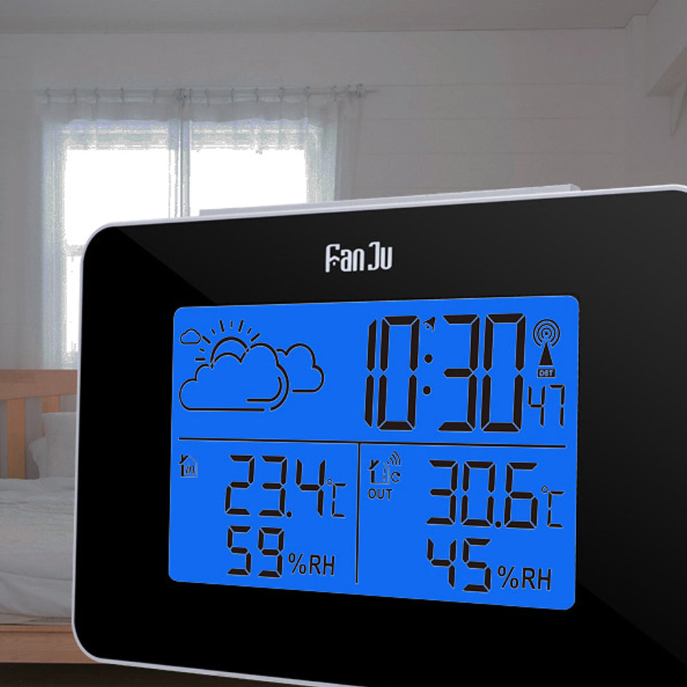Wireless Weather Station Clock LCD Digital Indoor Outdoor Humidity Thermometer