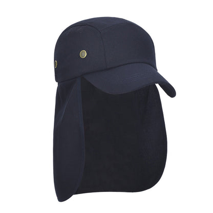 Outdoor Sun Shade Hat with Neck Flap Baseball Cap for Men Women Blue
