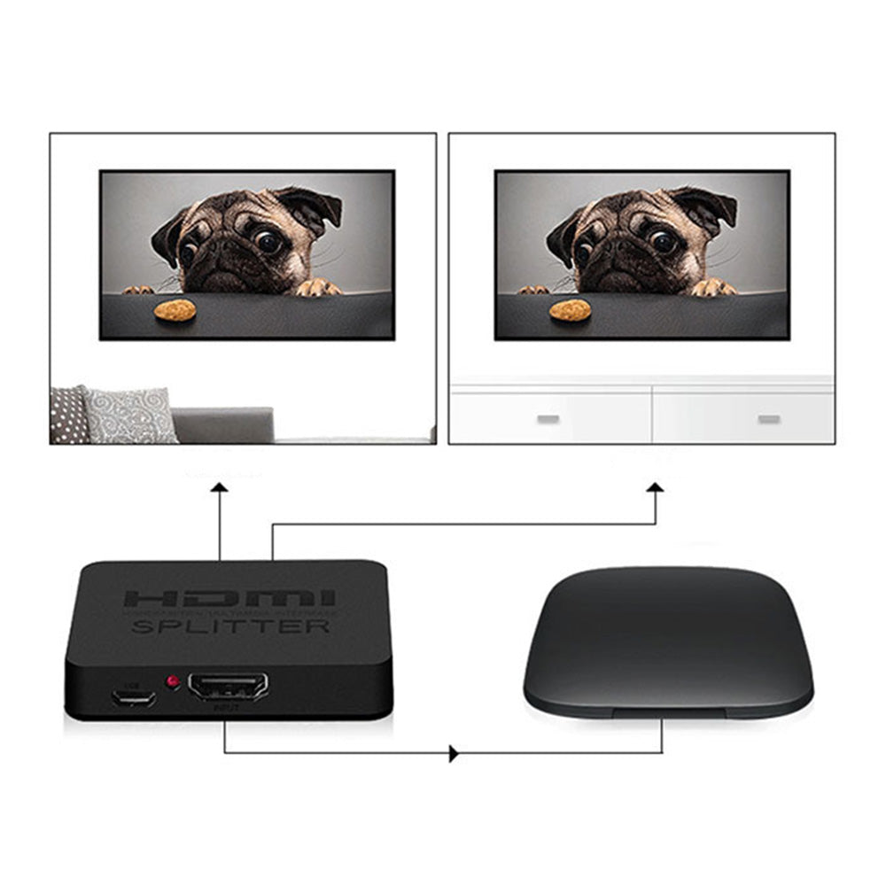 HDMI Splitter 1 In 2 Out Supports 4K 30Hz for TV Projector PS5 and Xbox Home Office