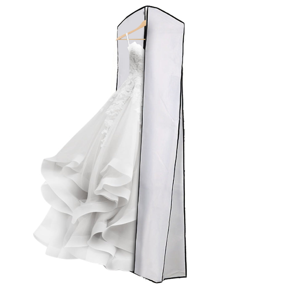 Portable Wedding Dress Garment Bag for Bridal Gowns and Cheongsam-White