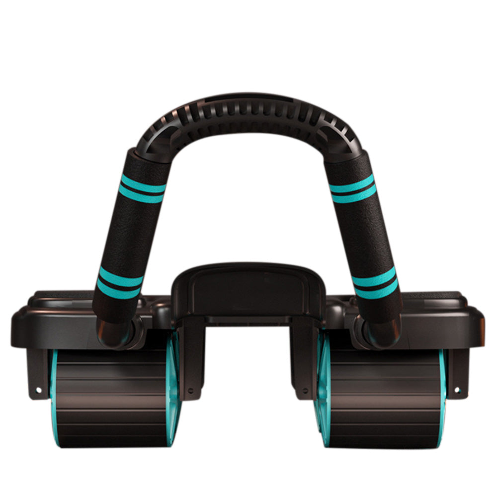 4-Wheel Automatic Rebound Ab Roller with Elbow Support Ab Exercise Machine Black