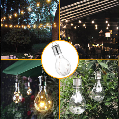 6pcs Outdoor Solar Powered LED Light Bulb Garden Yard Hanging Lamp -Transparent