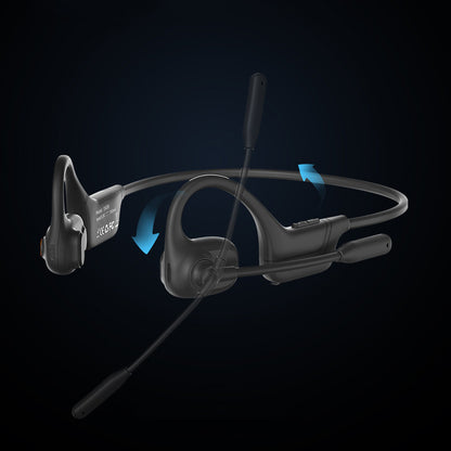Open Ear Air Conduction Bluetooth Headphones with Noise Canceling Mic for Sports-Black