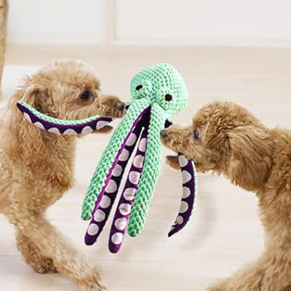 Large Plush Squeaky Octopus Dog Toy for Small Medium & Large Dogs