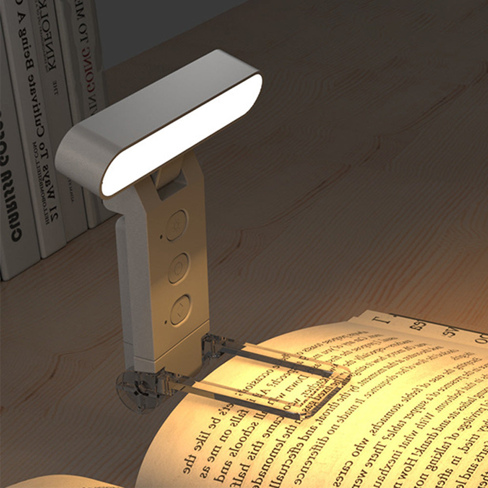 Rechargeable Clip-on Book Light 5 Color Temperatures 6 Brightness Dimmable Reading Light White