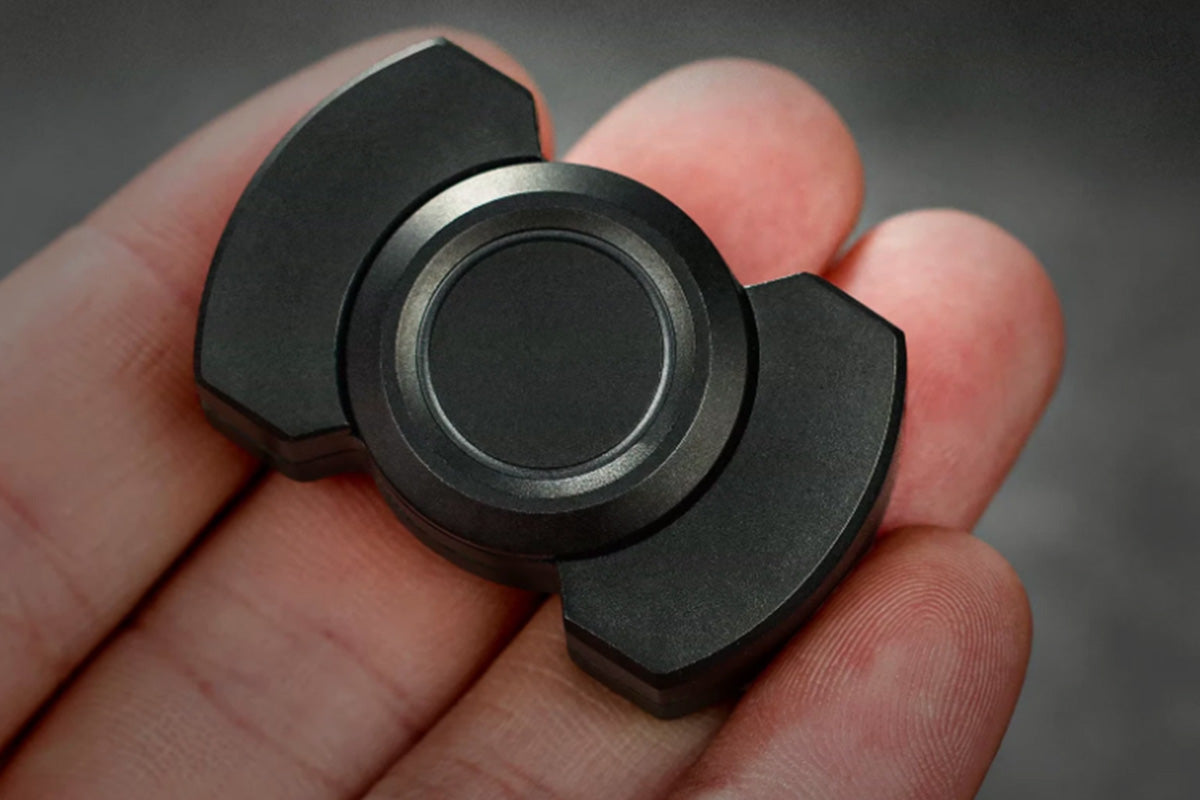 3-in-1 Fidget Spinner Slider and Clicker Stress Relief Toy for Little Ones and Adults-Black