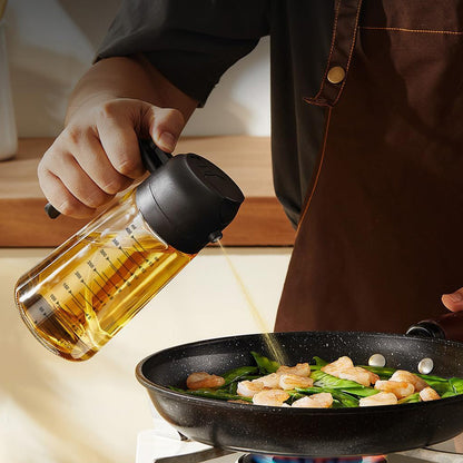 470ml Glass Oil Sprayer Bottle for Cooking Olive Oil Dispenser Kitchen Gadgets-Clear