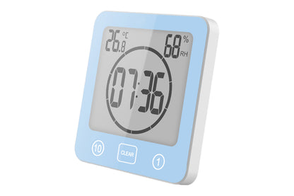 Water-Resistant Digital Bathroom Shower Clock Timer - Blue