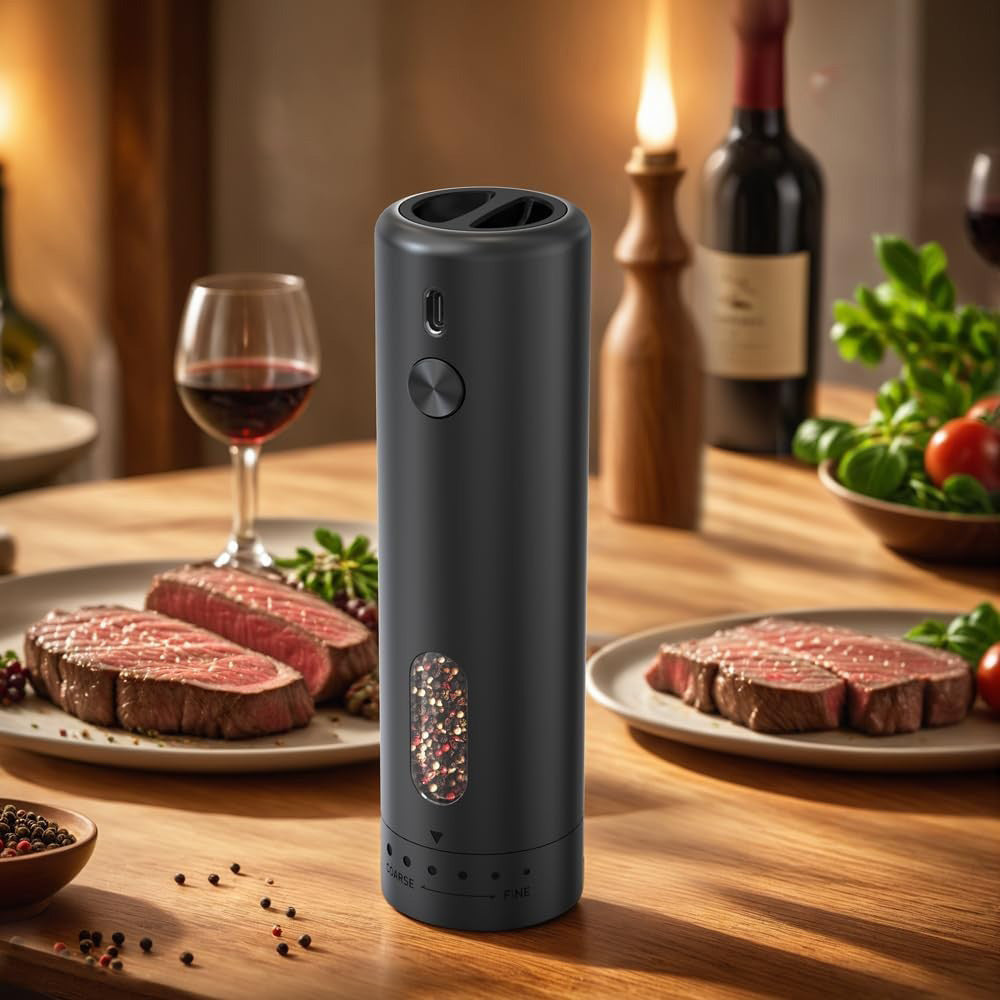 2 Piece Rechargeable Electric Salt Pepper Grinders
