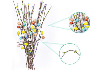 Artificial Easter Spray Vine with Pastel Easter Eggs and Berries for Home Decor