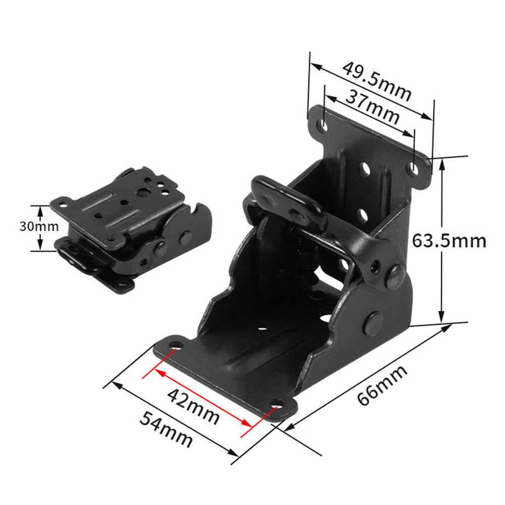 4Pcs Self Locking Folding Hinge for Tables Chairs and Workbenches-Black