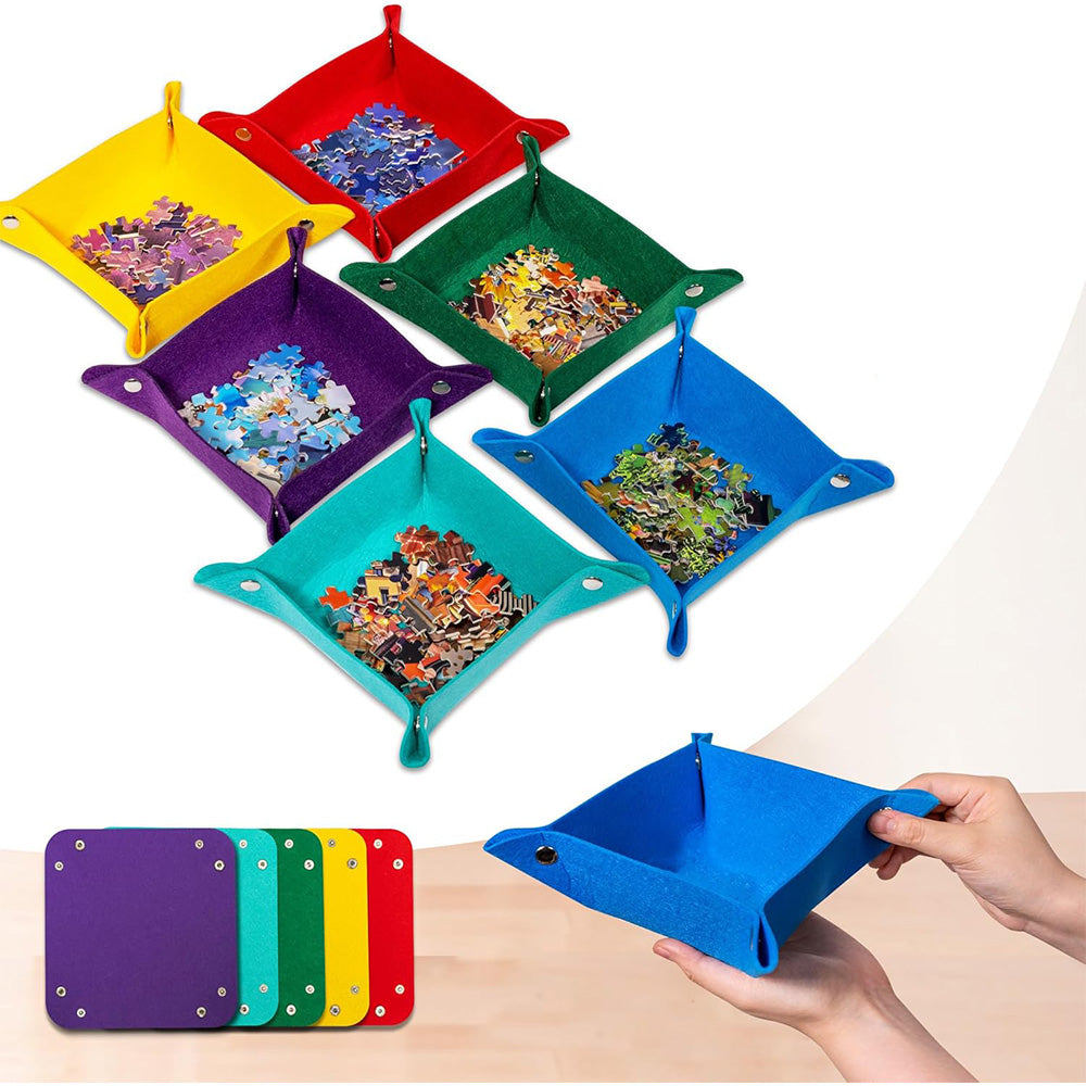Jigsaw Puzzle Board with 6 Sorting Trays Felt Puzzle Mat