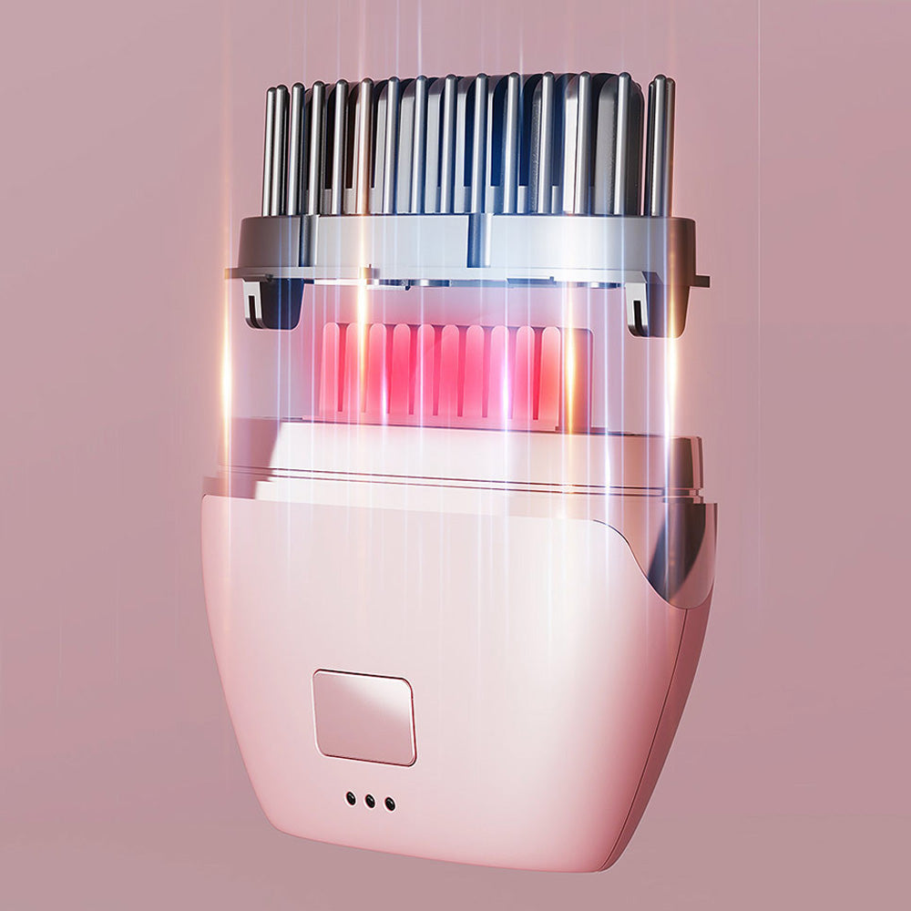 Rechargeable Portable Mini Straight Hair Comb-Pink