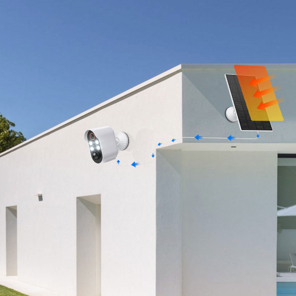1080P WiFi Solar Security Camera Wireless Motion Detection Surveillance Camera 2-Way Audio Color Night Vision Cam