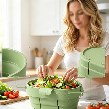 2Pcs Foldable Hanging Sink Strainers in White and Green