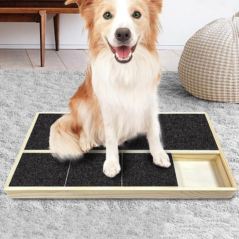 Wooden Dog Nail Scratch Board Interactive Nail File Pad for Dogs Indoor & Outdoor