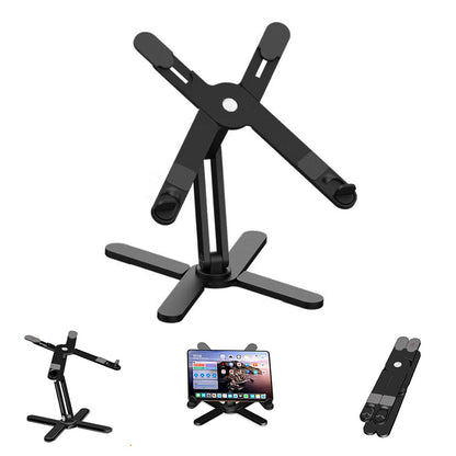 360 Degree Rotating Aluminum Laptop Stand Adjustable Desktop Notebook Holder Black