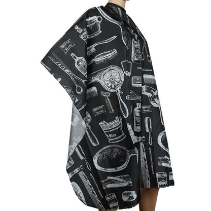 Hair Cutting Cape Set Barber Cape with Neck Duster Brush for Men Women Salon Supplies-Black