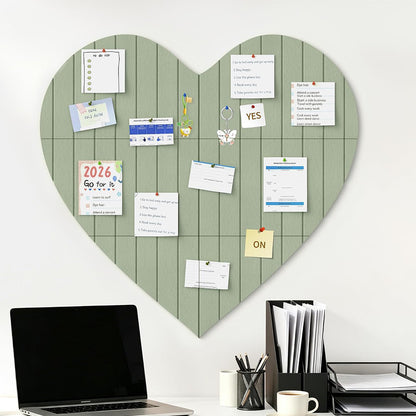 Heart Shaped Felt Photo Message Display Board - Green