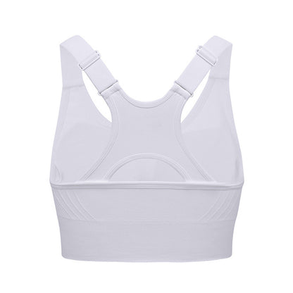 Women Adjustable Sports Bra Wide Strap Design for Running and Gym Fitness-White