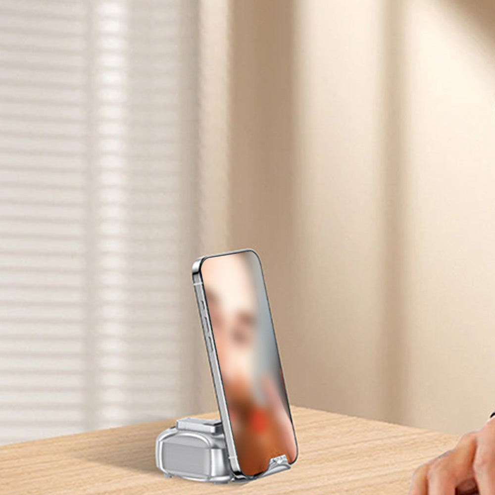 Protective Case For AirPods With Stand Support MagSafe Wireless Charging-Silver