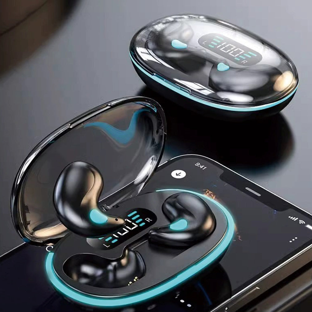 Wireless Bluetooth Sleep Earbuds Invisible Earplugs with Charging Case Black