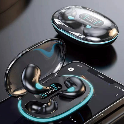 Wireless Bluetooth Sleep Earbuds Invisible Earplugs with Charging Case Black