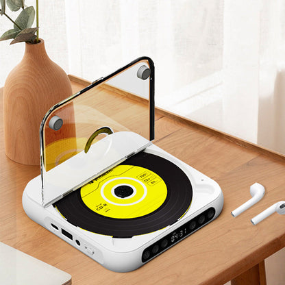 Portable Bluetooth CD Player Supports USB /Wired Playback Rechargeable Walkman White