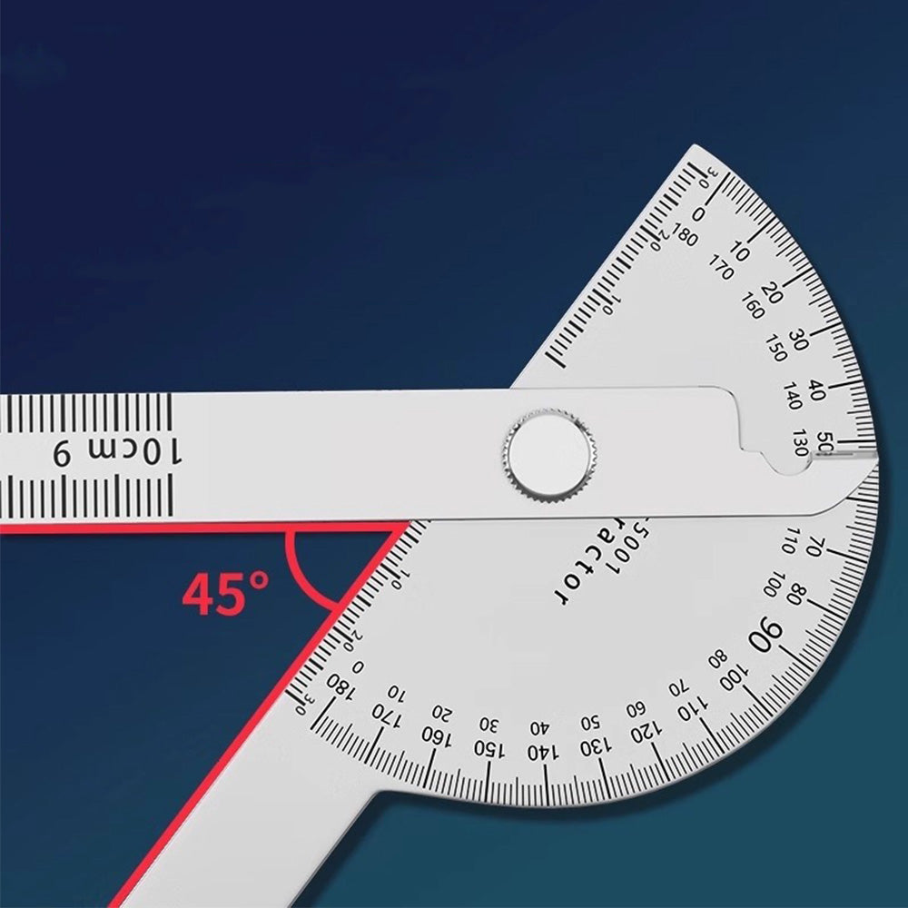 Stainless Steel Angle Protractor 0-180 Degree Gauge for Woodworking-Style 2