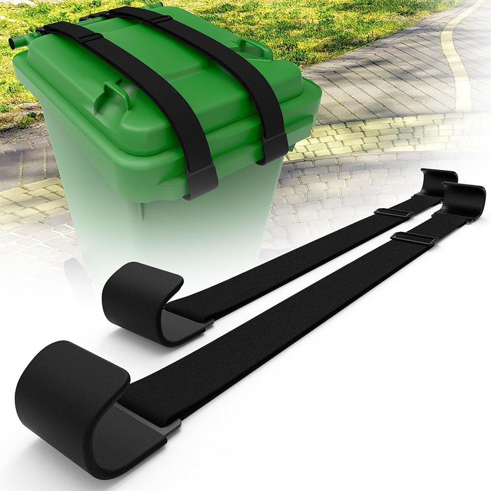 4Pcs Trash Can Lock Straps Adjustable Metal Garbage Bin Lid Locking Bands
