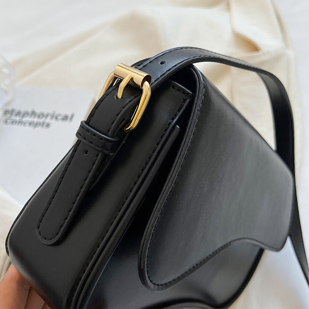 One Shoulder Bag For Women Trendy Underarm Bag Fashion Handbag-Black